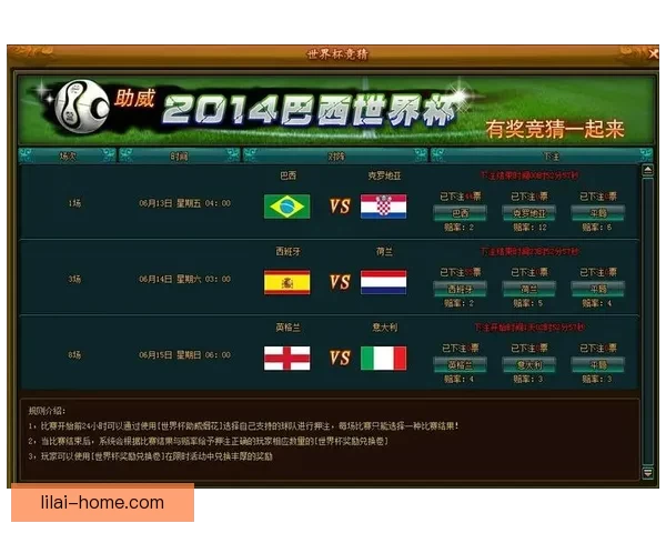 世界杯竞猜红包活动来袭，参与即有机会赢取丰厚奖励，快来挑战你的足球预测吧